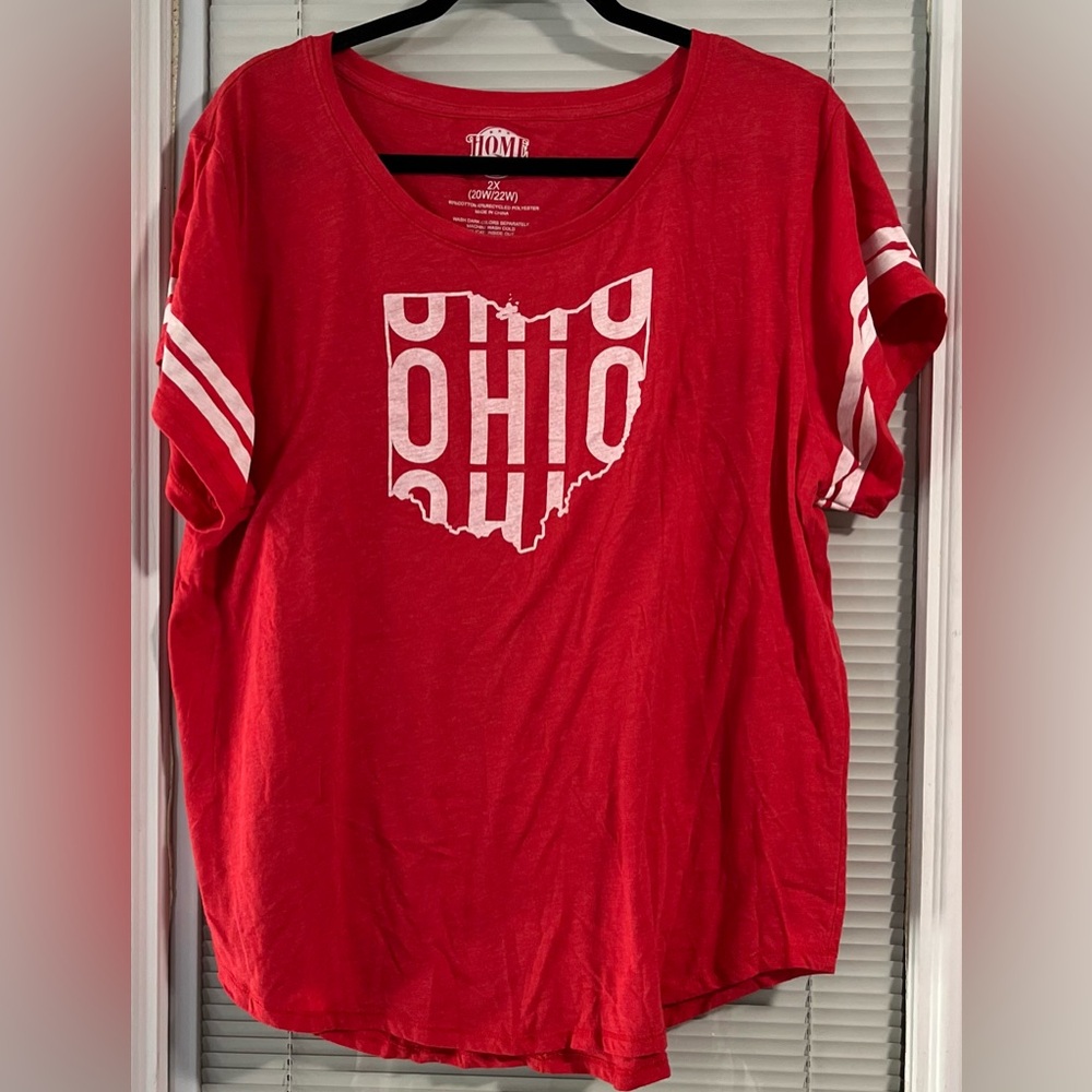 Red & White Home Free Ohio Graphic T-Shirt